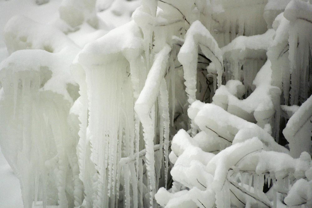 Snow icicles
